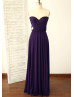 Plum Purple Jersey Multiway Wrap Convertible Bridesmaid Dress
